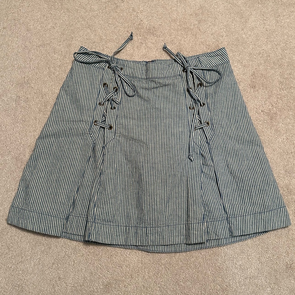 Free People Striped Lace Up Skirt
